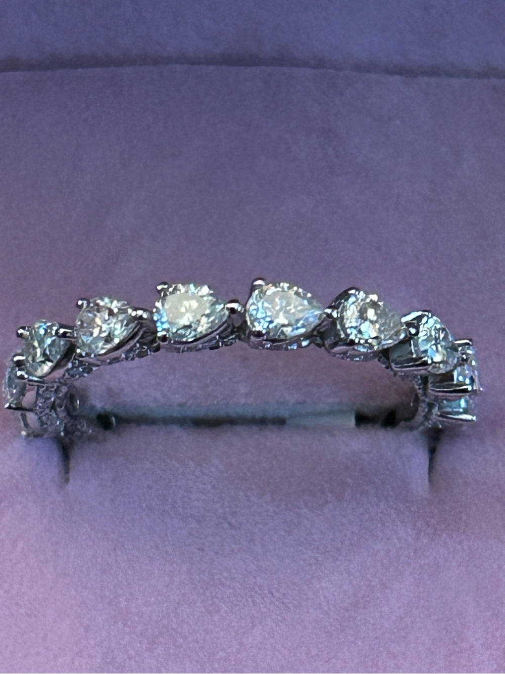 2.00CTW Ornate Pear-Shape Eternity Band Ring 💍 Set in 925 Sterling Silver Size 9